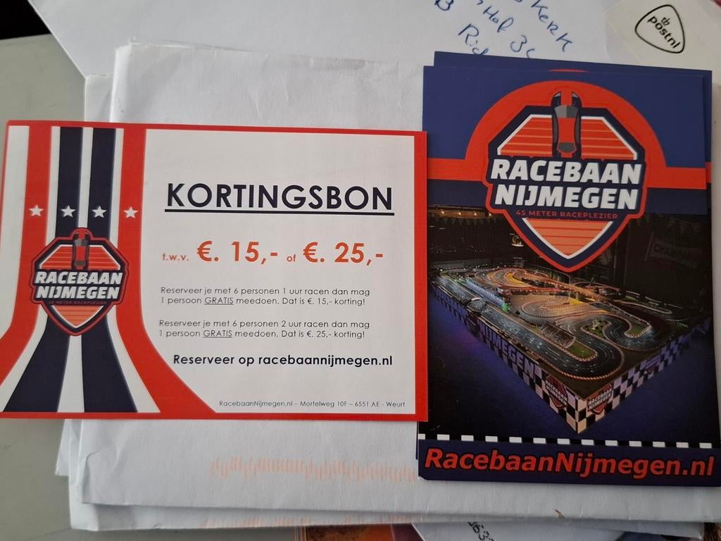 Kortingsbon voor kartbaan in Nijmegen, Drie personen of meer, Kortingsbon, Overige typen