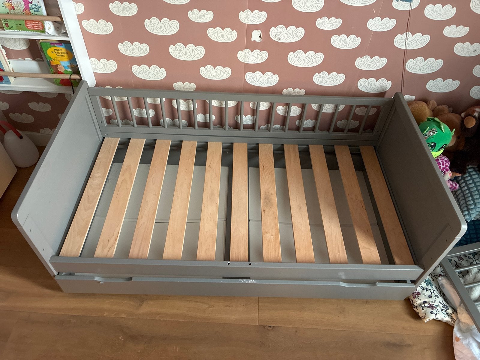 Petite Amélie Ledikant Grijs met Matras, Ophalen, Gebruikt, 190 cm of minder, Grijs
