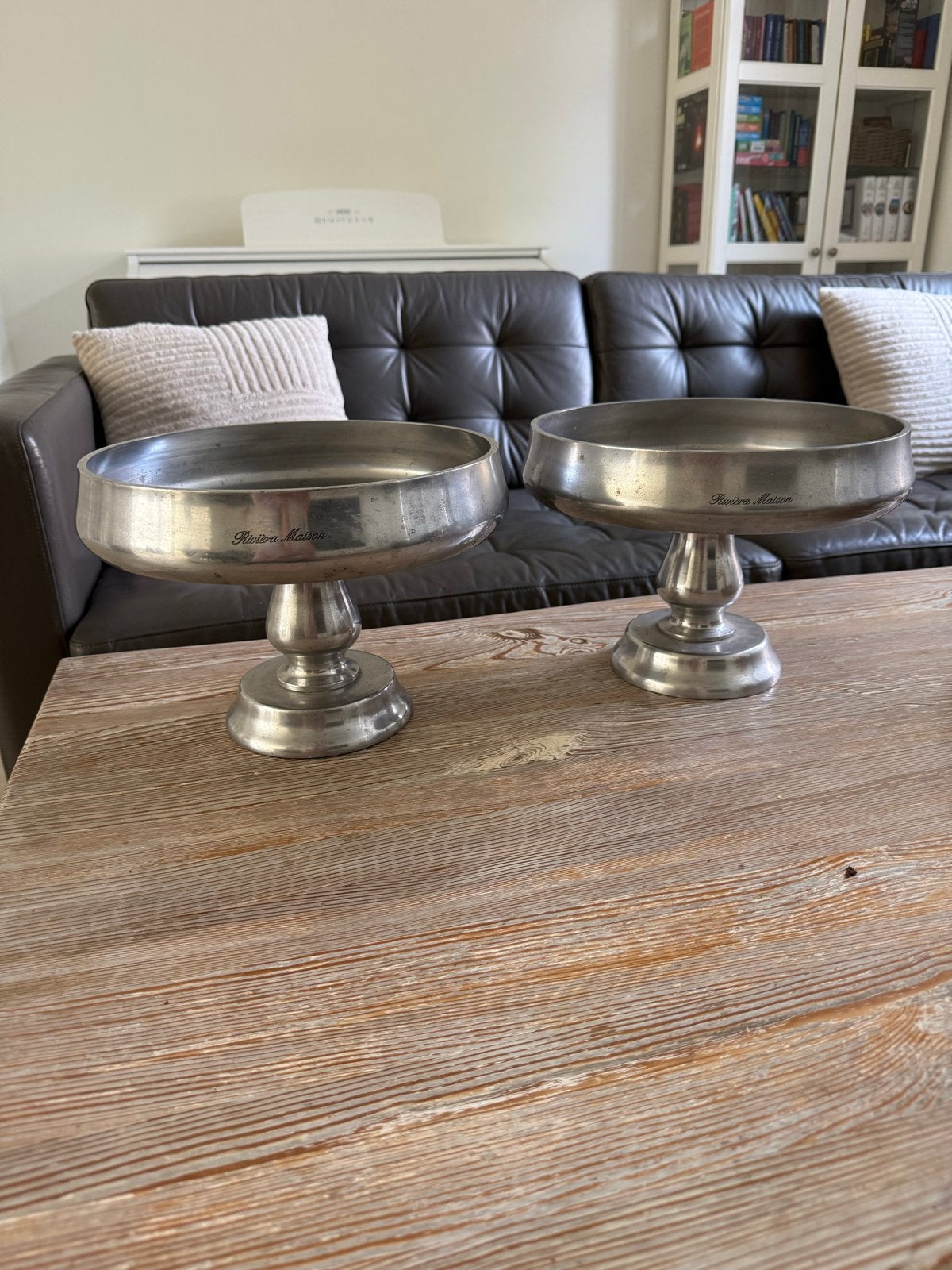 Riviera Maison schalen op voet, set van 2, Op voet, Schaal, Rond, Ophalen of Verzenden