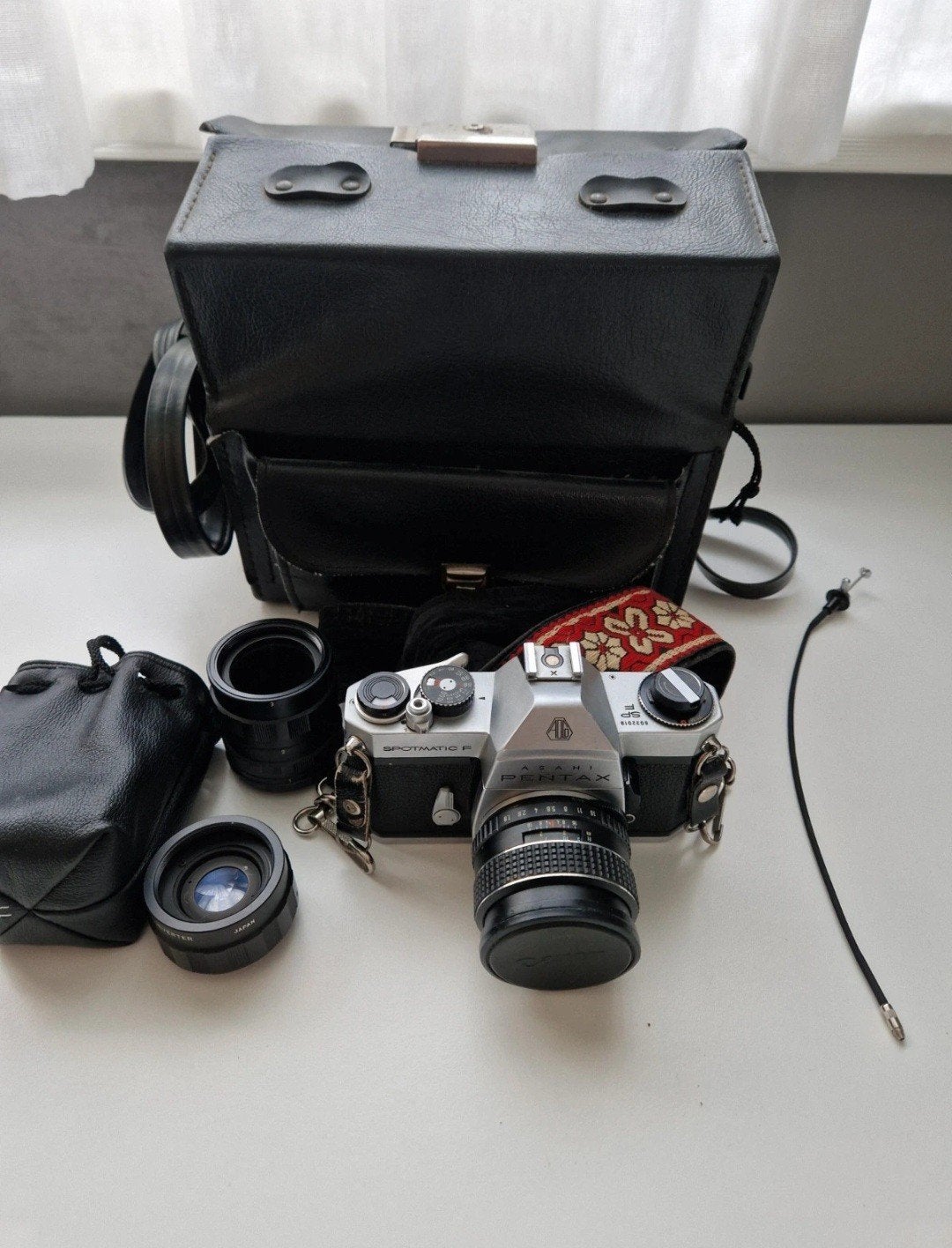 pentax asahi spotmatic f analoge camera met accesoires, Ophalen of Verzenden, Spiegelreflex, Pentax