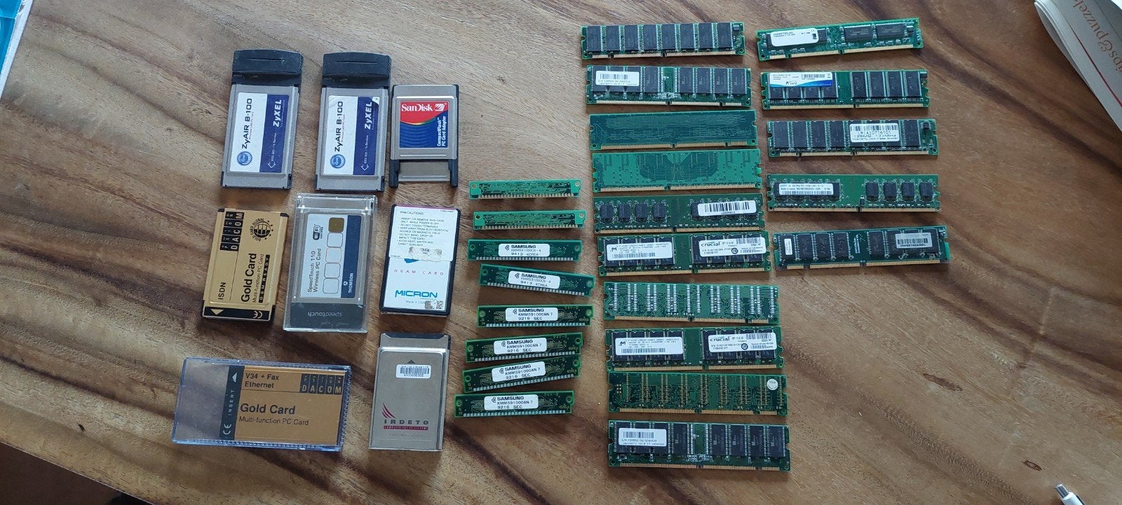 Partij diverse RAM geheugenmodules en PCMCIA kaarten, Computers en Software, Server, Ophalen of Verzenden, DDR, Gebruikt