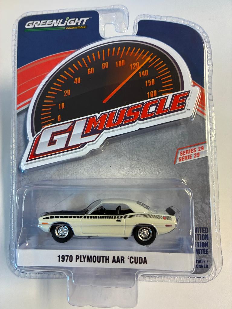 89513: Plymouth aar 'Cuda - 1970 - Greenlight 1:64, Hobby en Vrije tijd, Auto, Nieuw, Ophalen of Verzenden, Bachsatztstr. 54 D 72131 Ofterdingen, Germany