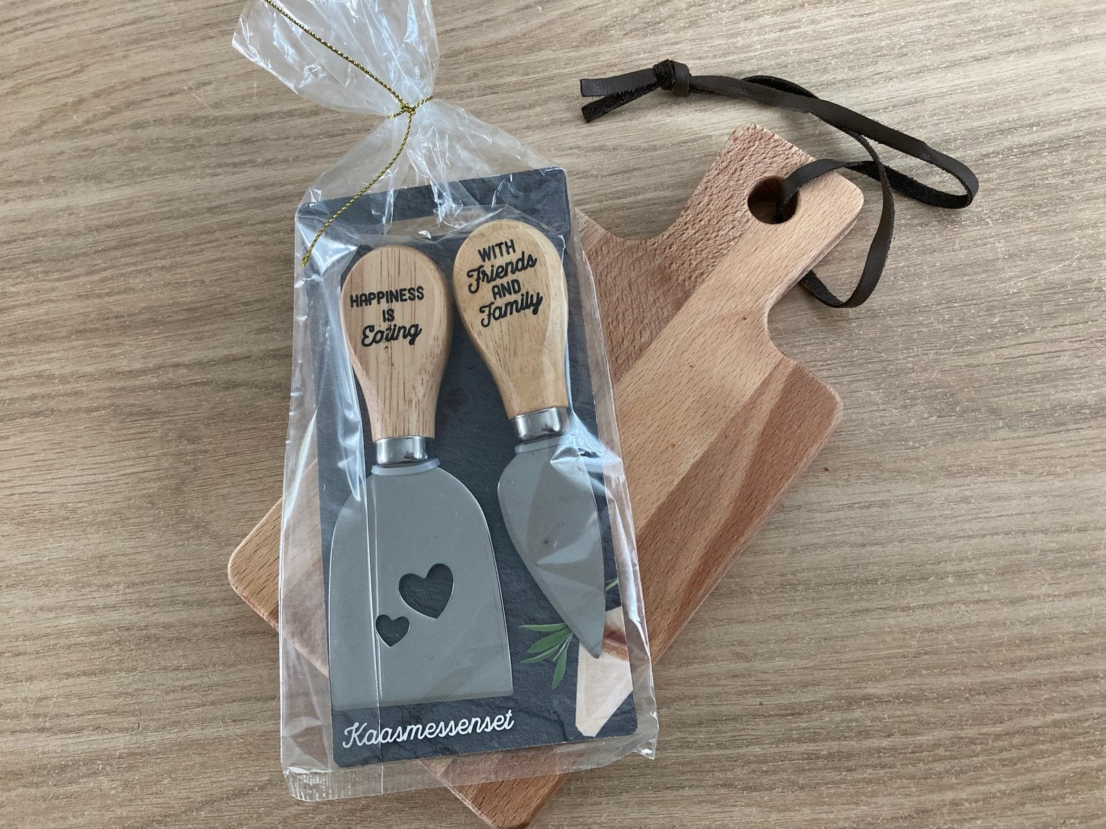 Kaasmessen set van Cheese Lover + plankje(nieuw), Huis en Inrichting, Ophalen of Verzenden, Nieuw, Rvs of Chroom