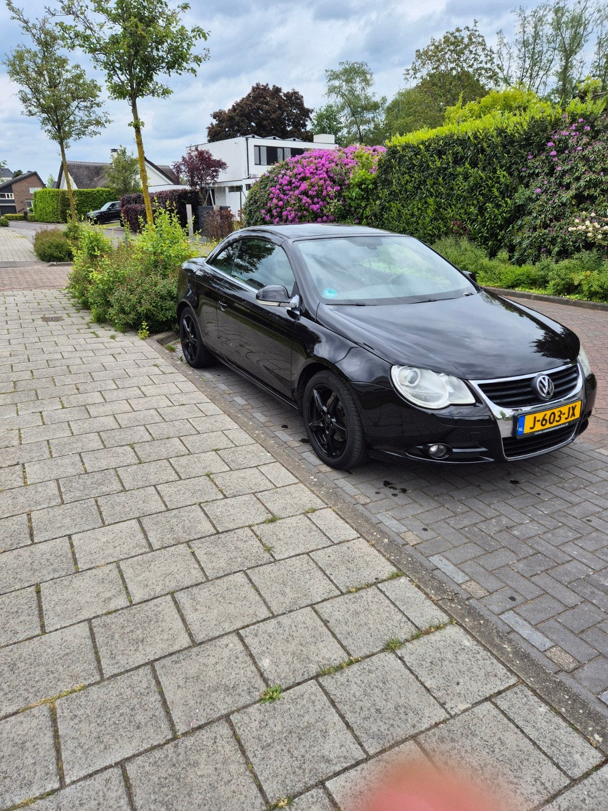 Volkswagen Eos 2.0 16V FSI 110KW 2008 Zwart, Auto's, Volkswagen, Voorwielaandrijving, 4 cilinders, 4 stoelen, Zwart