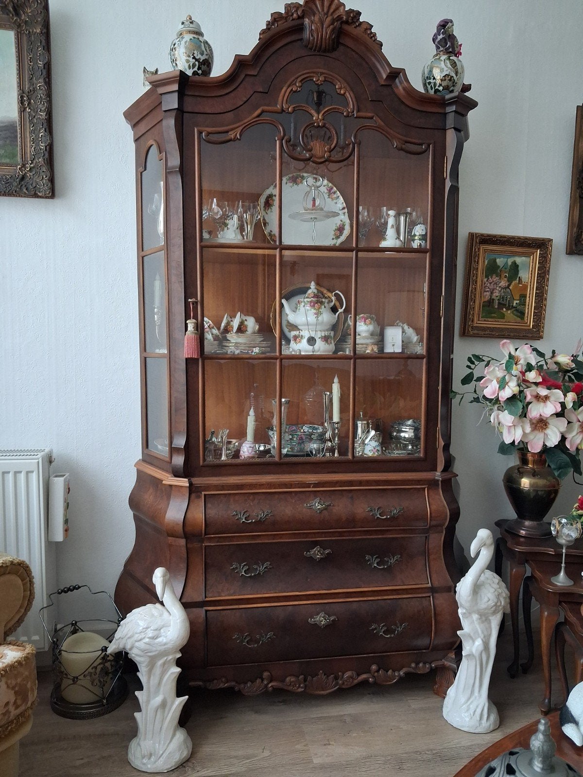Oude/Barok/Vitrinekast, Huis en Inrichting, Kasten | Vitrinekasten, Ophalen, 25 tot 50 cm