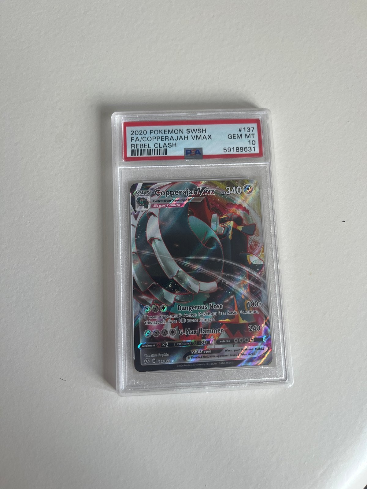 Copperajah VMAX PSA 10 GEM MT - Rebel Clash #137, Ophalen of Verzenden, Nieuw, Losse kaart