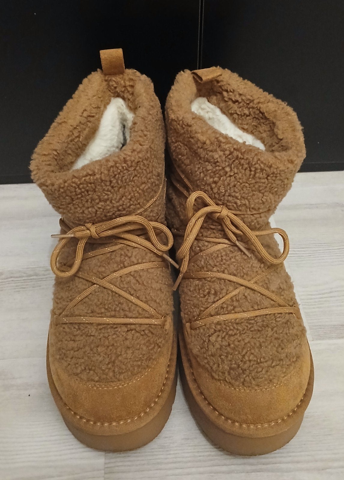 Veterboots - cognac bruin -warme voering-teddy -Graceland-42, Bruin, Snowboots, Ophalen of Verzenden, Zo goed als nieuw