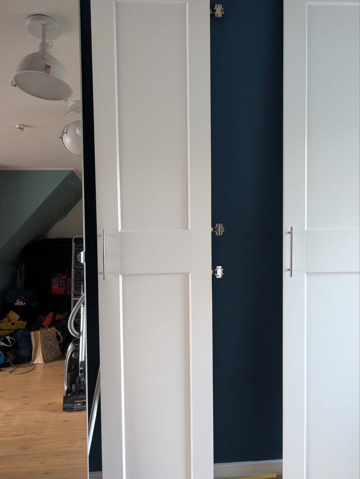 IKEA PAX deuren (wit, 1x spiegel) incl grepen en scharnieren, Ophalen, Gebruikt, 50 tot 100 cm, 150 tot 200 cm