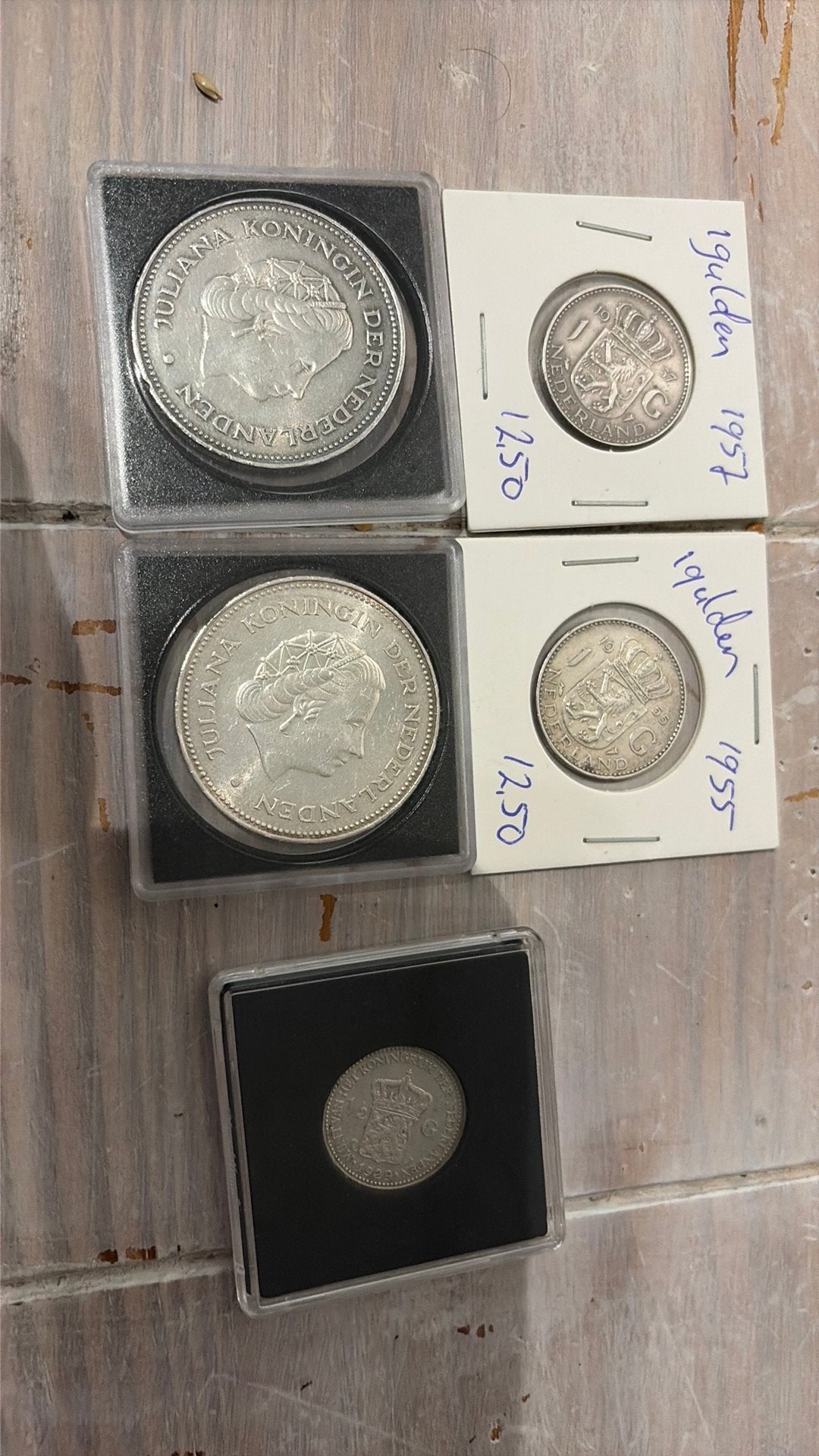 2 x gulden, 2 x 10 gulden ,1 x 1/2 gulden 1929, Ophalen of Verzenden, Koningin Wilhelmina