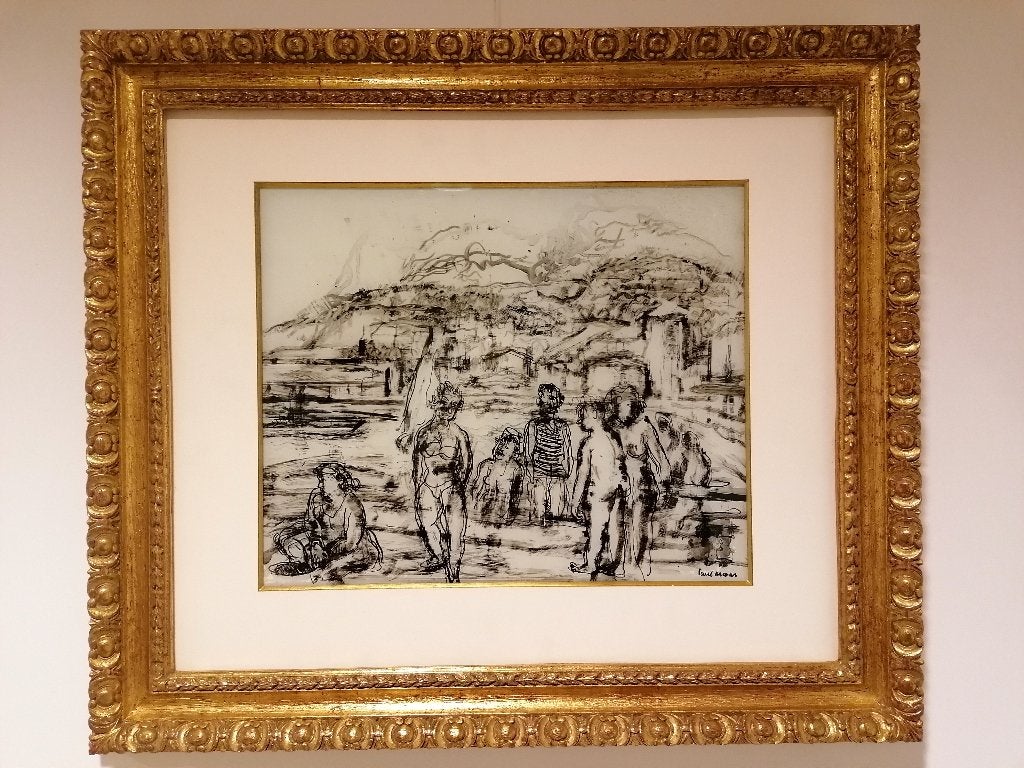 strandscene Paul Maas inkt op plexi, Portret of Personen, Bijzondere lijst, Ophalen of Verzenden, Overige technieken