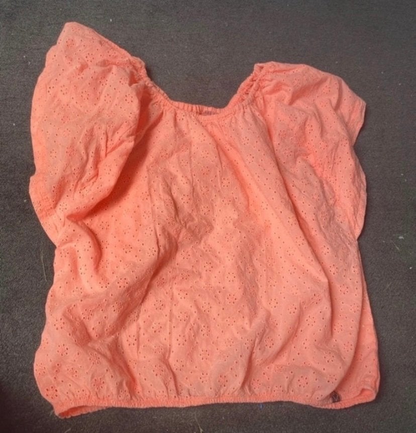 Nieuwe koraalkleurige blouse van Saar & Suus, maat S, Nieuw, Oranje, Ophalen of Verzenden, Korte mouw