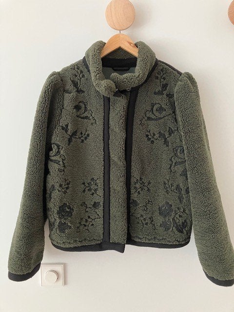 Antik Batik groen teddy tussen winter jasje mt 36, Antik batik, Ophalen of Verzenden, Zo goed als nieuw, Maat 36 (S)