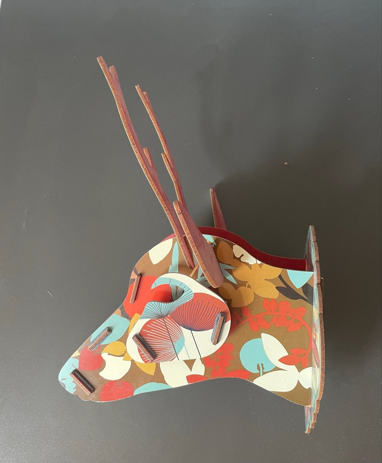 Decoratieve Hert Wanddecoratie - Uniek Design, Gebruikt, Hout, Meerkleurig, Decoratieobject