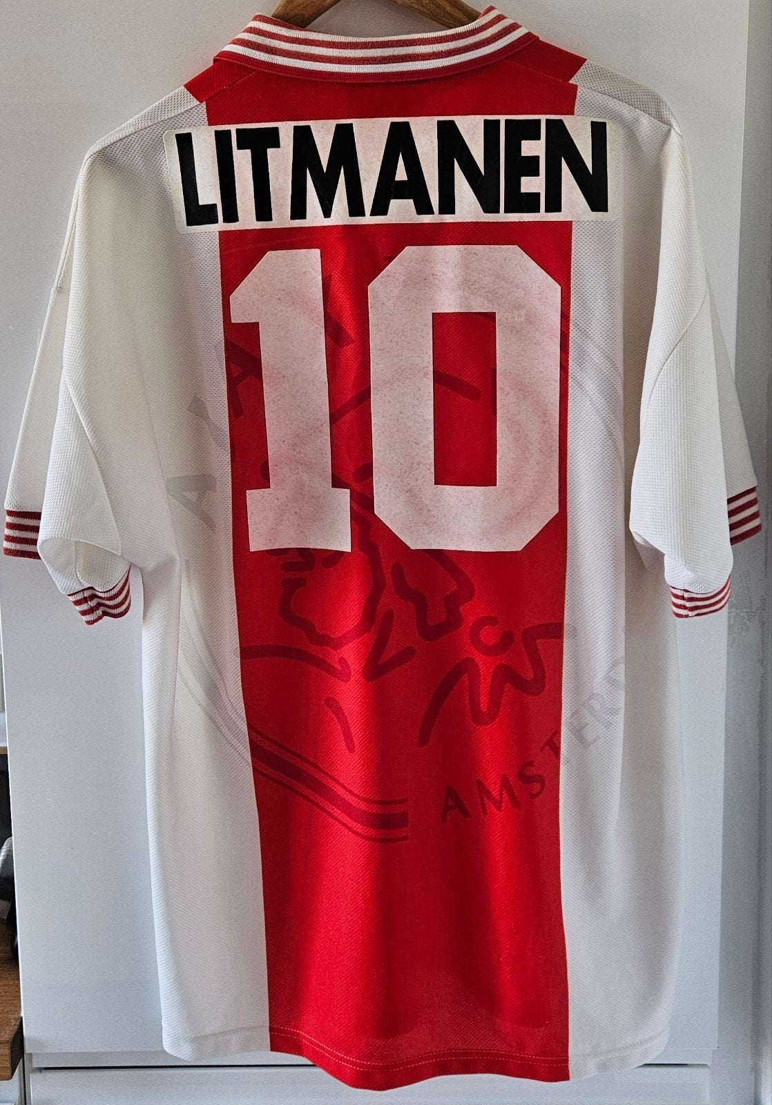 Vintage Ajax Litmanen Thuisshirt 1995-1996 - Maat XL, Maat 56/58 (XL), Ophalen of Verzenden, Voetbal, Gedragen