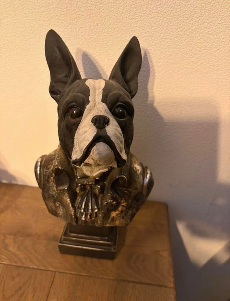 Beeld Franse Bulldog - Unieke Decoratie, Gebruikt, Meerkleurig, Overige stijlen, Ophalen of Verzenden