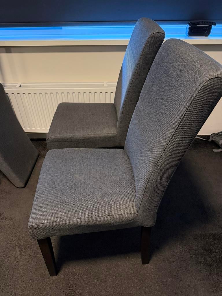 Grijze eetkamer stoelen (4 stoelen), Huis en Inrichting, Complete eetkamers, Ophalen, Gebruikt, 4 tot 6 stoelen