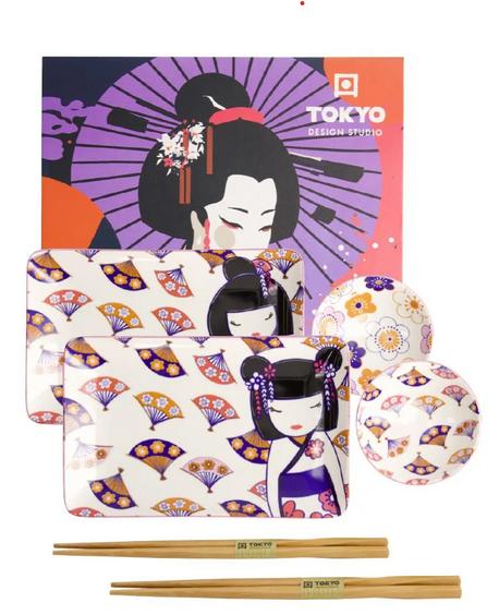 Nieuw, Tokyo Design Studio Kawaii Maiko, Sushi Set porselein, Ophalen of Verzenden, Mail@tokyo-design-studio.com, Bord(en), Overige stijlen