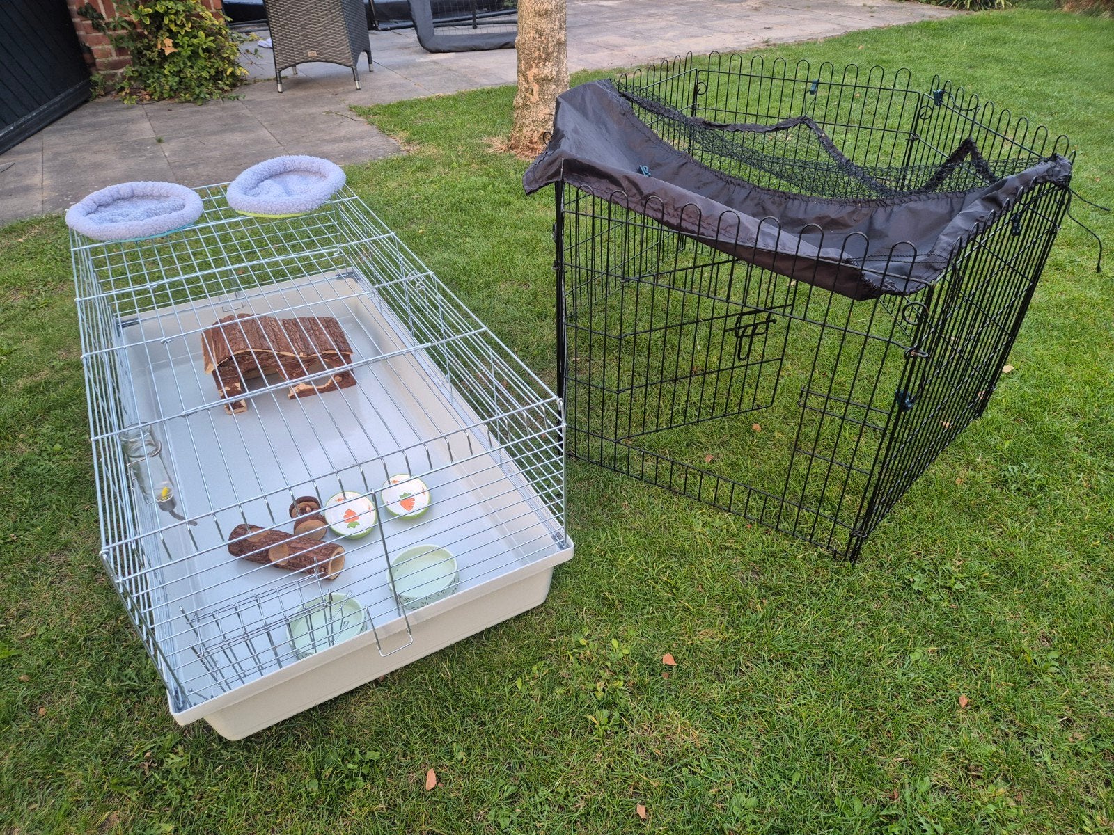 konijn/cavia kooi 120 cm met een los (buiten)ren, Dieren en Toebehoren, Kooi, 110 cm of meer, Zo goed als nieuw, Konijn