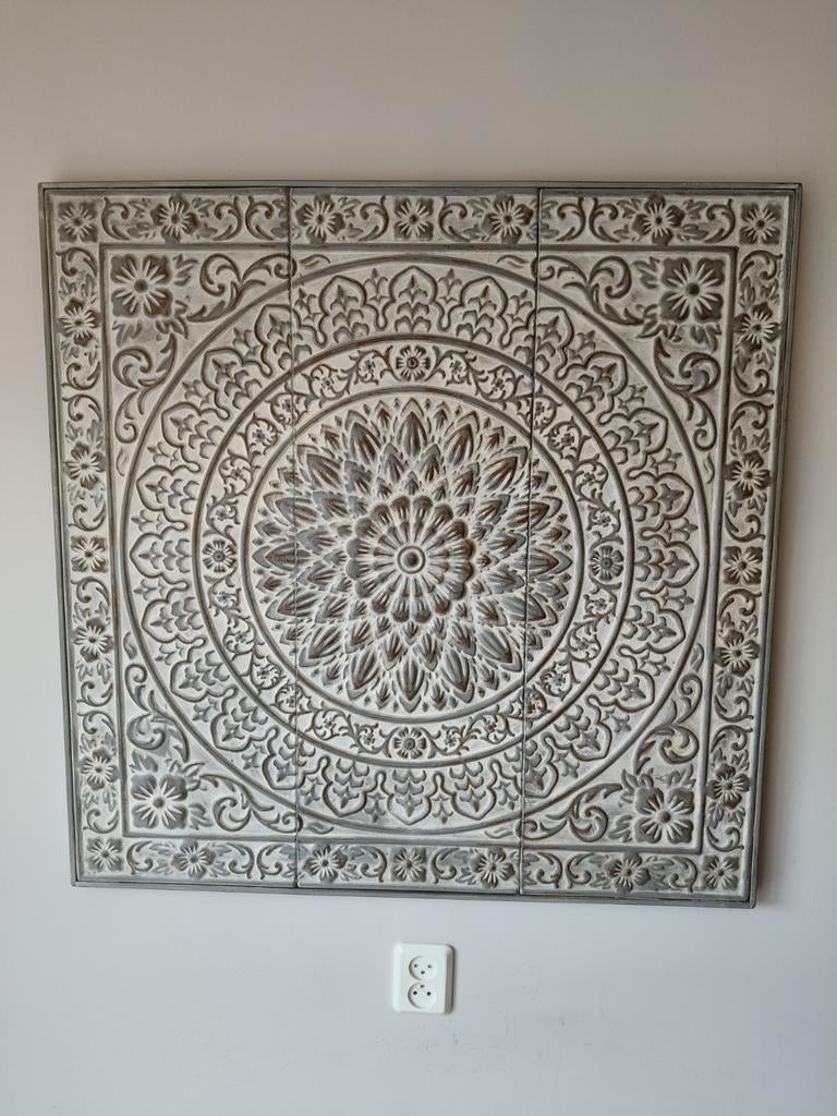 Wanddecoratie metaal 90x90 cm - Mandala design, Ophalen, Zo goed als nieuw