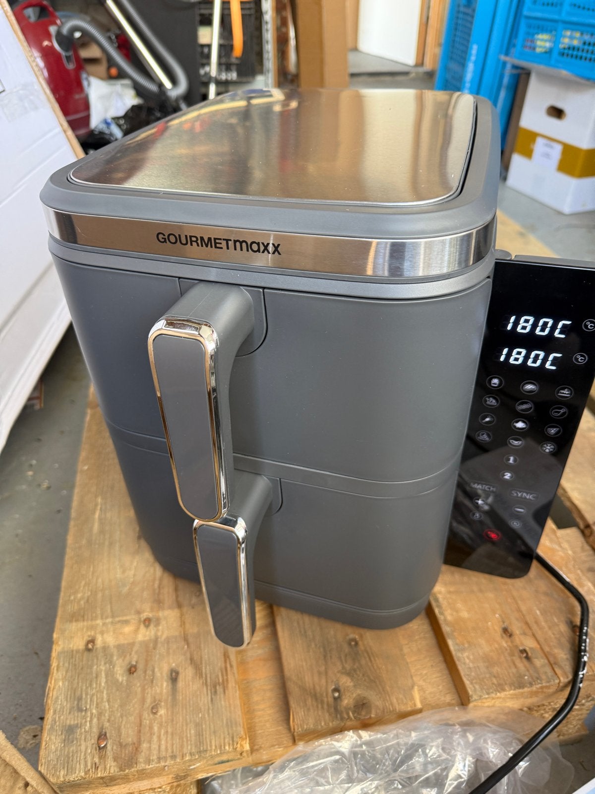 Gourmetmaxx Dubbele Airfryer - Zo goed als nieuw, Airfryer, ., 1500 gram of meer, Ophalen of Verzenden