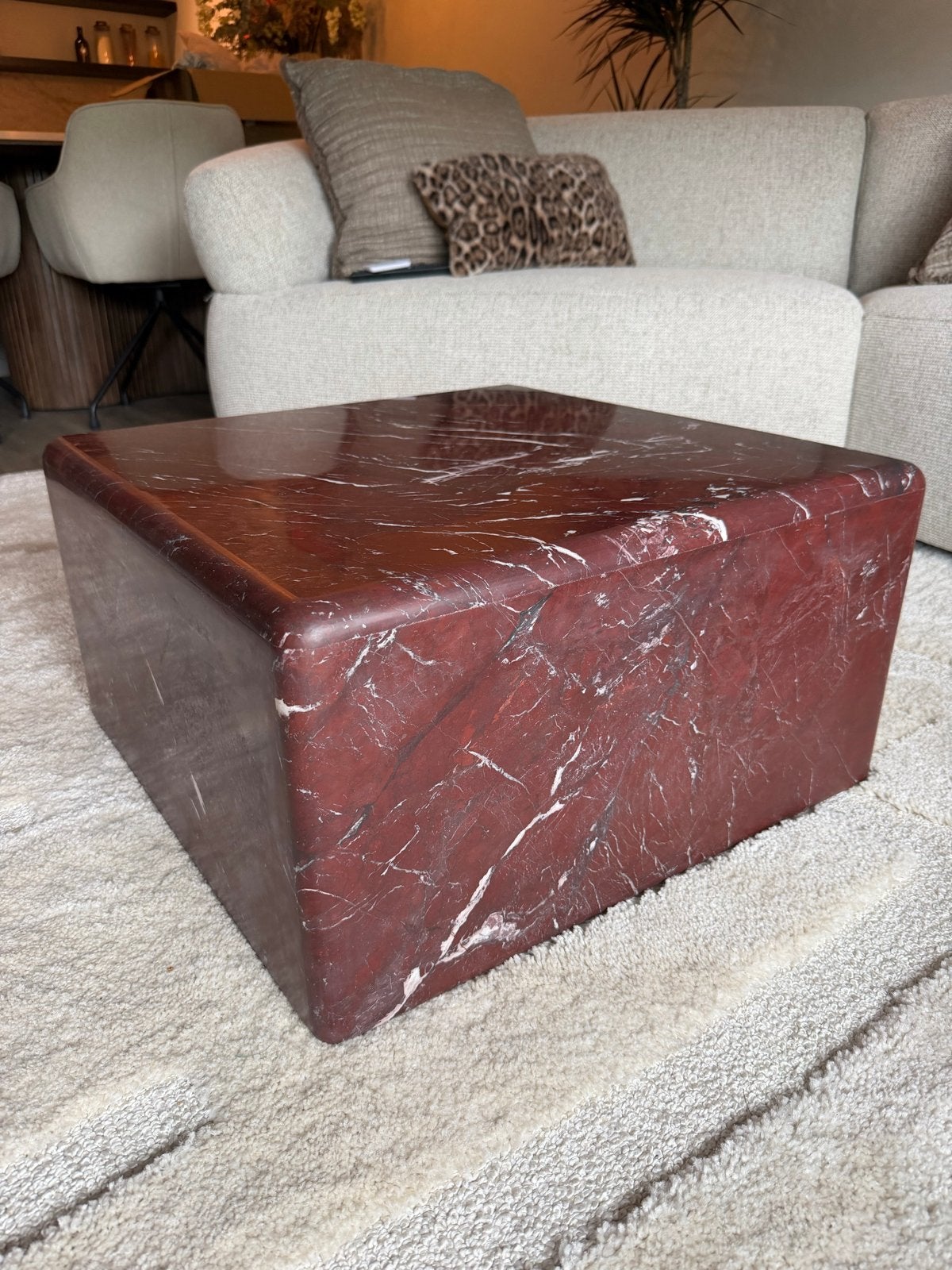 Eijerkamp by boo nieuwe Bordeauxrode Marmeren Salontafel, Ophalen, Overige materialen, Vierkant, Nieuw