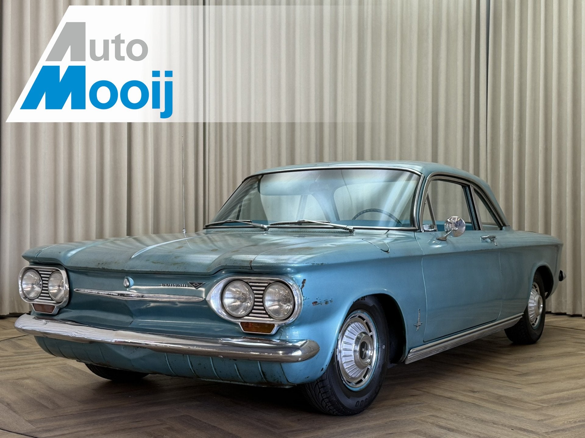 Chevrolet Corvair Monza 900 / Coupé / NL-EU Kenteken / Supe, Auto's, Automaat, Chevrolet, Blauw, Lederen bekleding