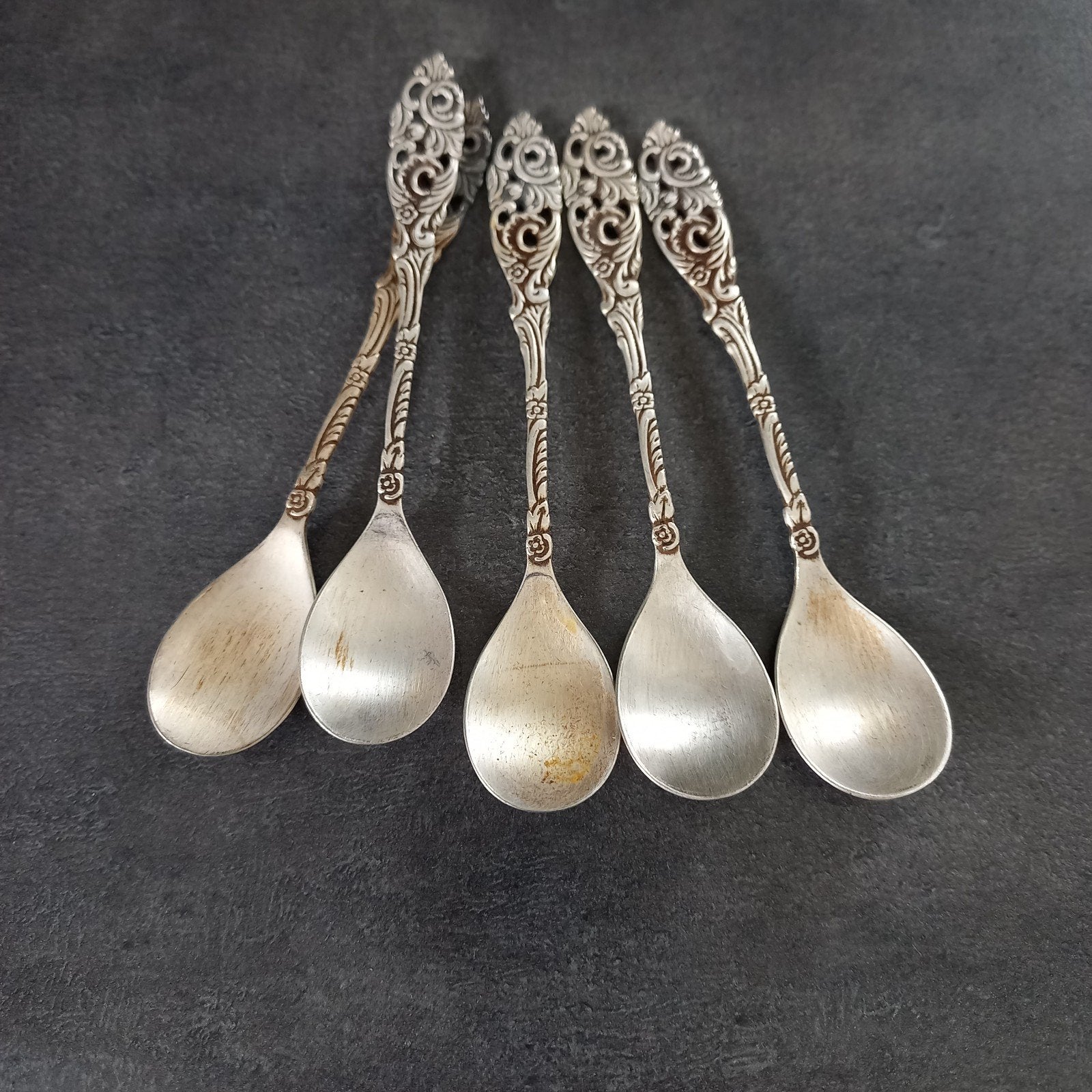 Set van 5 oude  lepeltjes, Ophalen of Verzenden