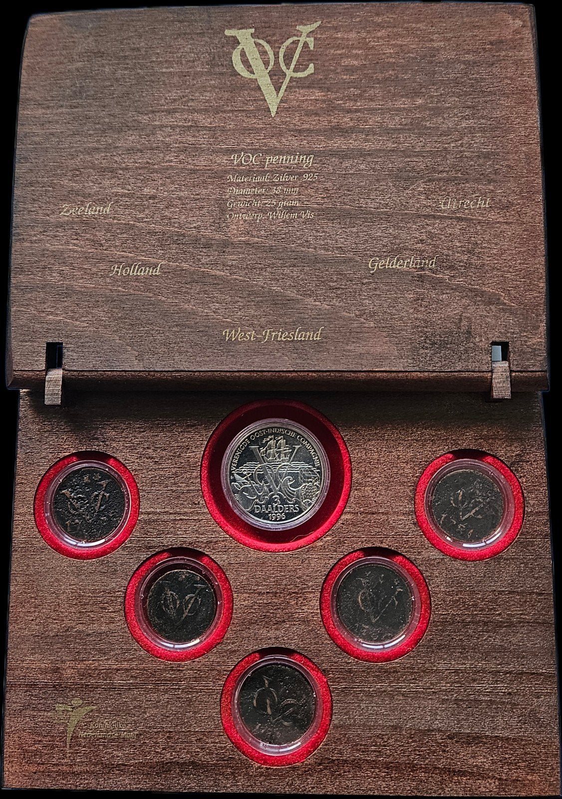 VOC set met originele duiten uit de 18e in houten cassette, Ophalen of Verzenden, Vóór koninkrijk, Overige waardes