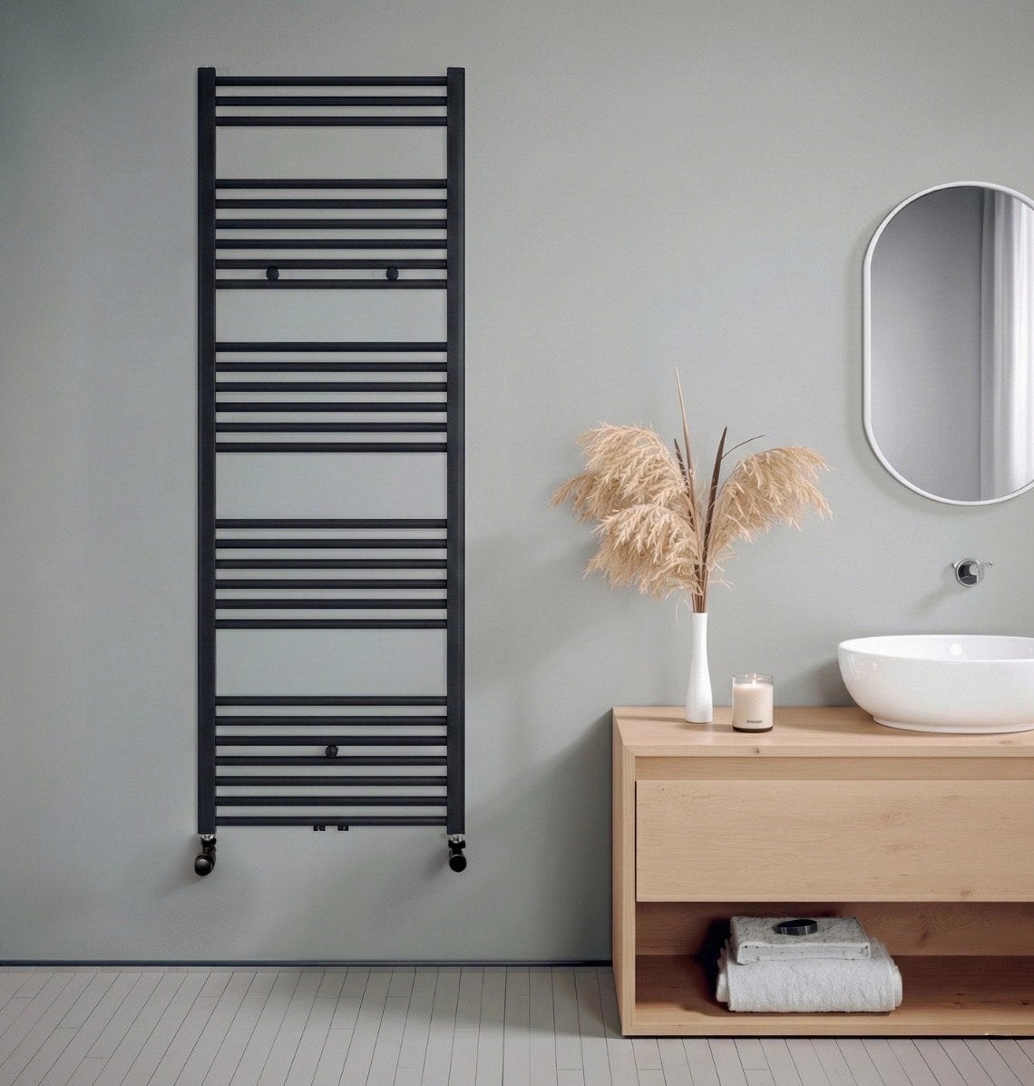 Oppio Handdoekradiator 180x60 cm - 1072W - Mat Zwart (Nieuw), Doe-het-zelf en Verbouw, Verwarming en Radiatoren, Ophalen, Radiator