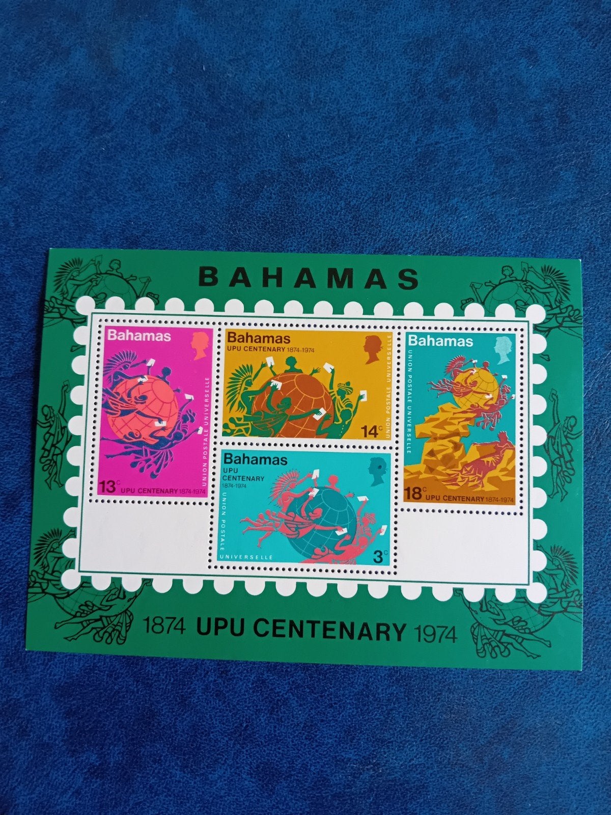 Bahamas 1974 UPU Centenary postzegelvel, Ophalen of Verzenden, Postfris