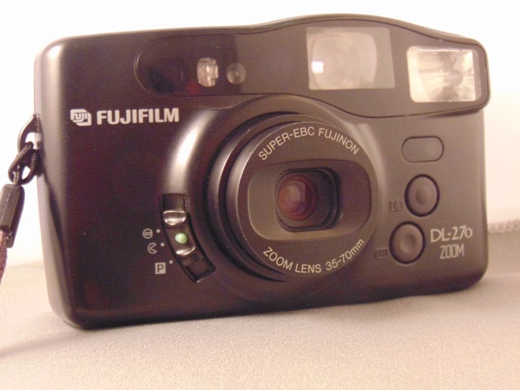 FujiFilm DL270 Zoom analoge camera met foedraal, Ophalen of Verzenden, Zo goed als nieuw, Compact, Fuji
