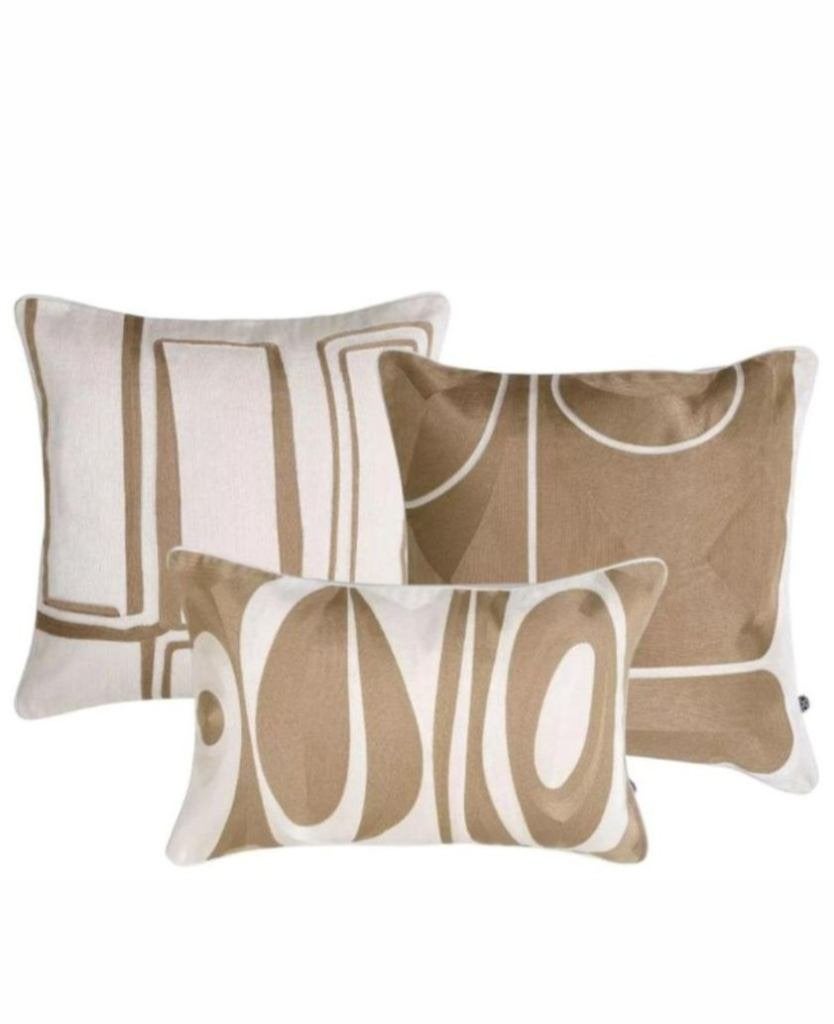 Eichholtz Rechthoek Coura kussen 40x60 cm Wit Beige, Overige merken, Overige kleuren, Nieuw, Sierkussen