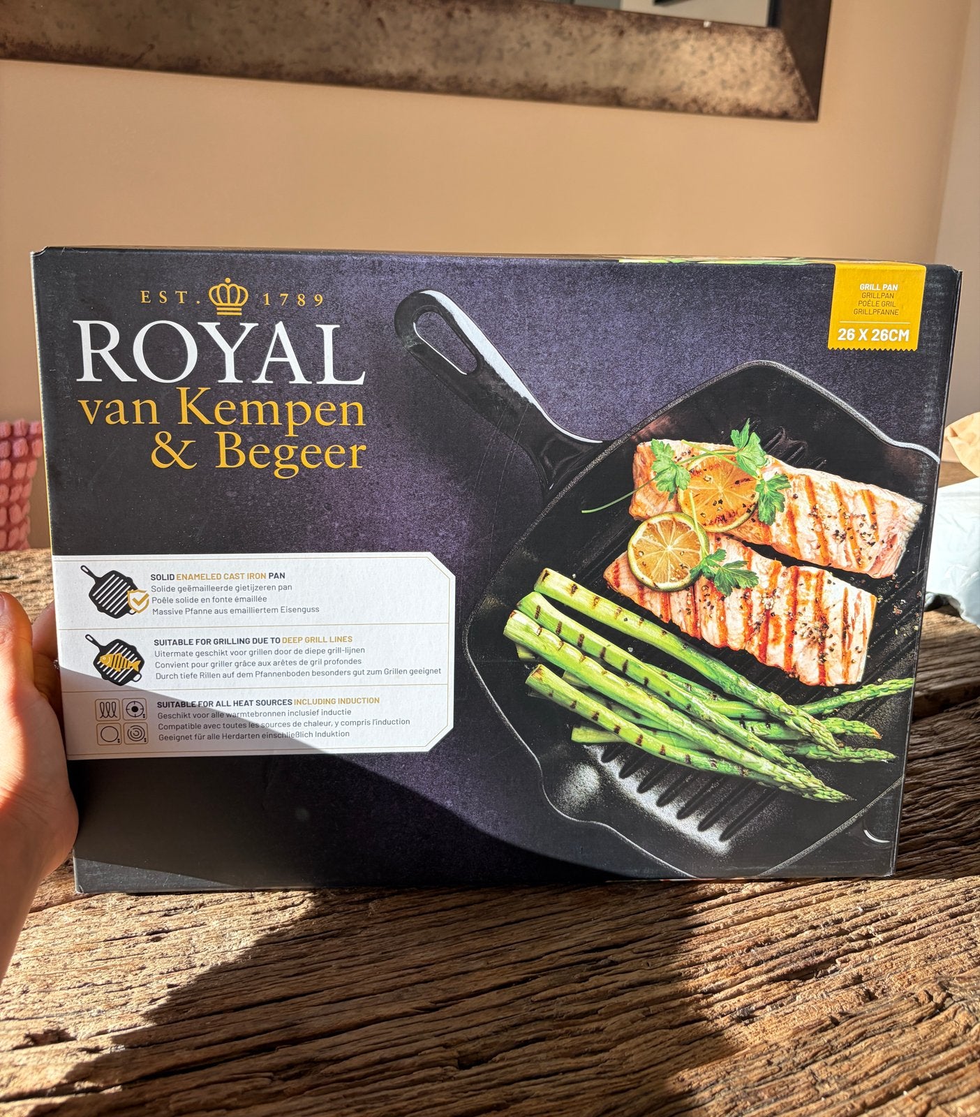 Royal van Kempen & Begeer Gietijzeren Grillpan 26x26cm, Ophalen, Overige typen, Nieuw, Zwart