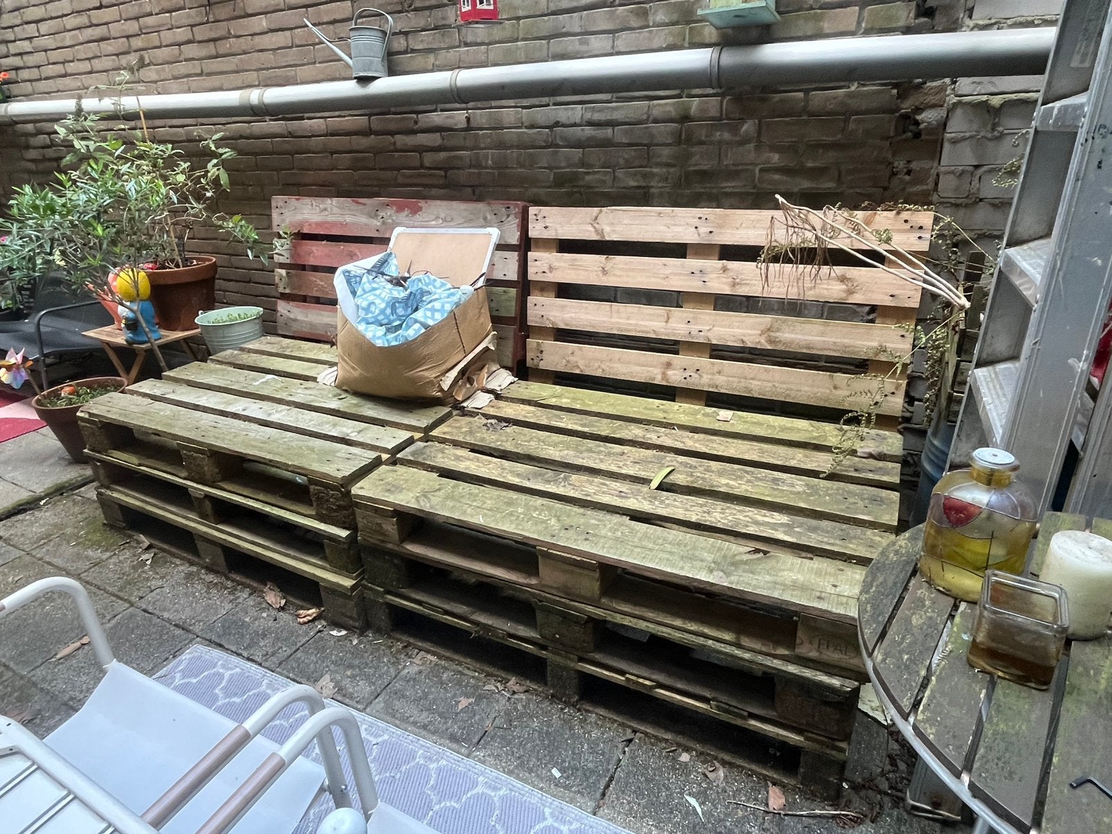 Gratis palletbank/pallets, Ophalen, Gebruikt, Pallet, Minder dan 200 cm