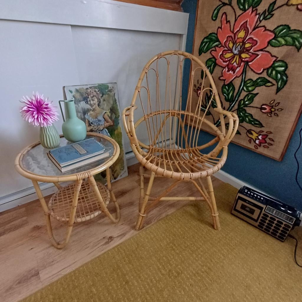 Vintage rotan setje, Ophalen