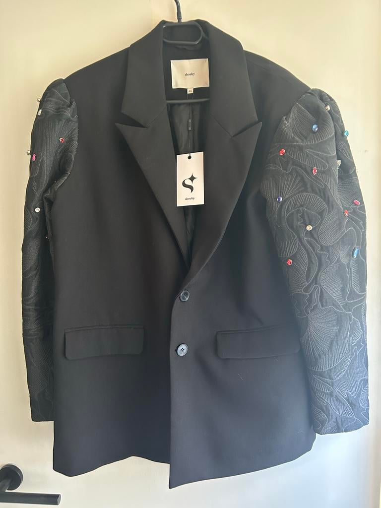 Nieuwe Shoeby blazer met pofmouw en steentjes, Ophalen of Verzenden, Nieuw, Maat 42/44 (L), Zwart
