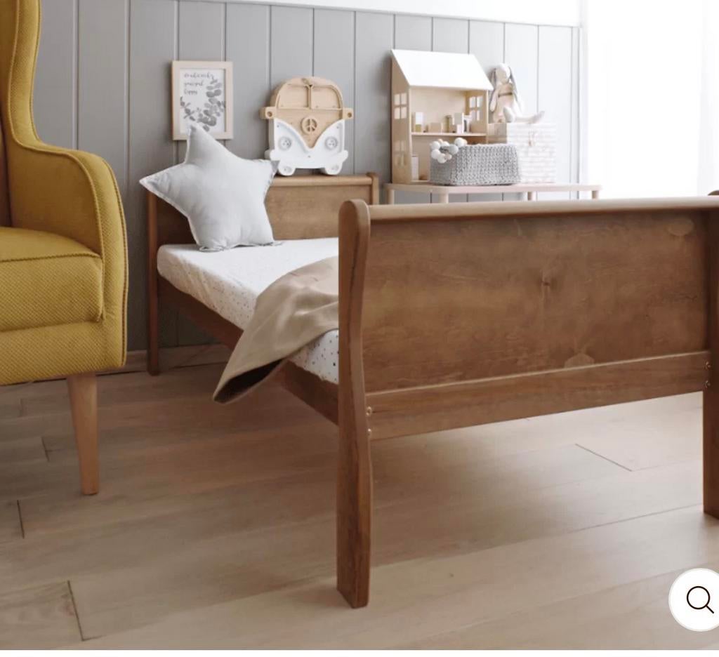 Woodies bed junior, Kinderen en Baby's, Kinderkamer | Bedden, 70 tot 85 cm, Zo goed als nieuw, Lattenbodem, 140 tot 160 cm