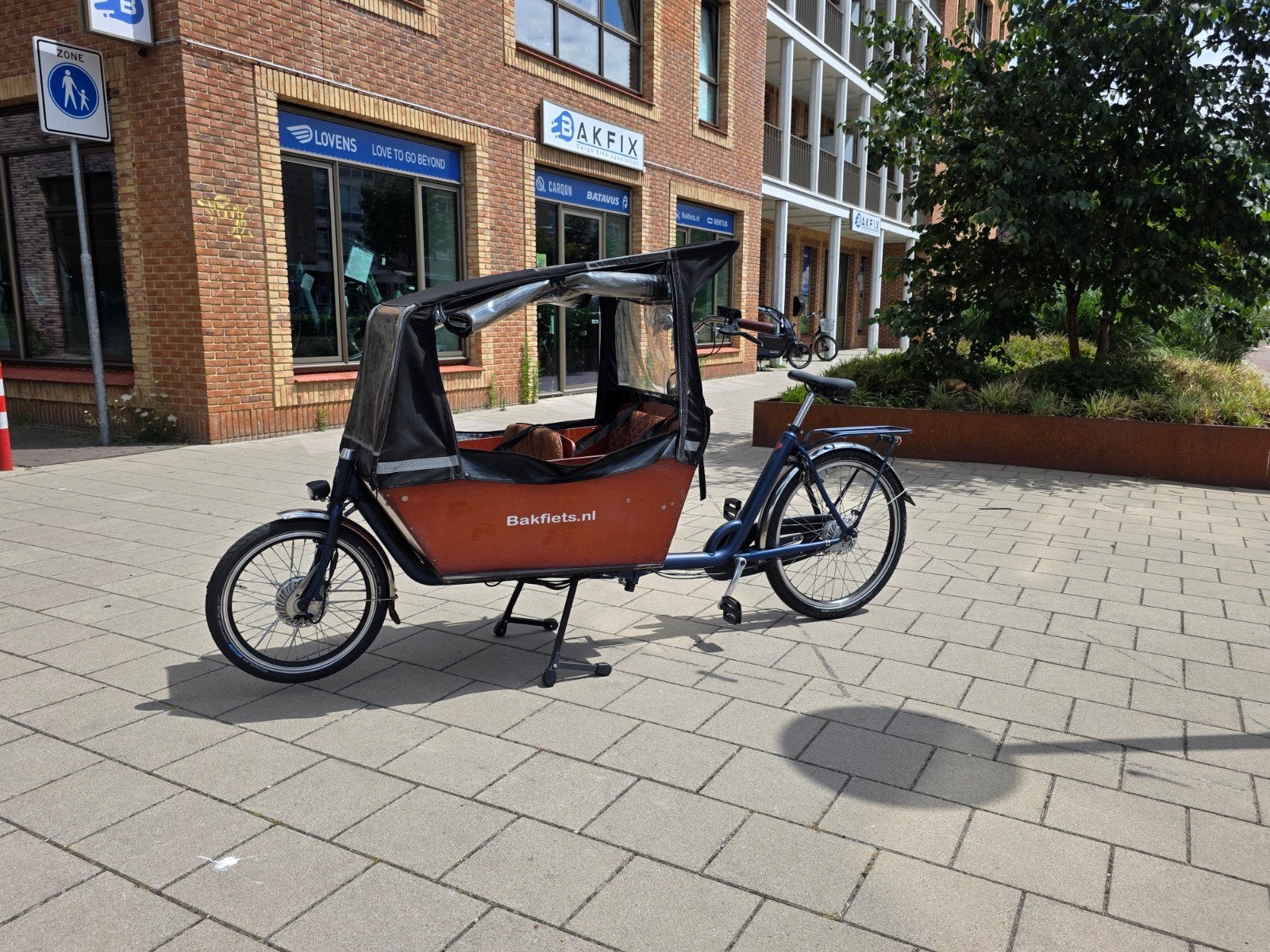 Elektrische bakfiets met toebehoren - Zo goed als nieuw, Fietsen en Brommers, Fietsen | Bakfietsen, Overige merken, Huif, Onbekend
