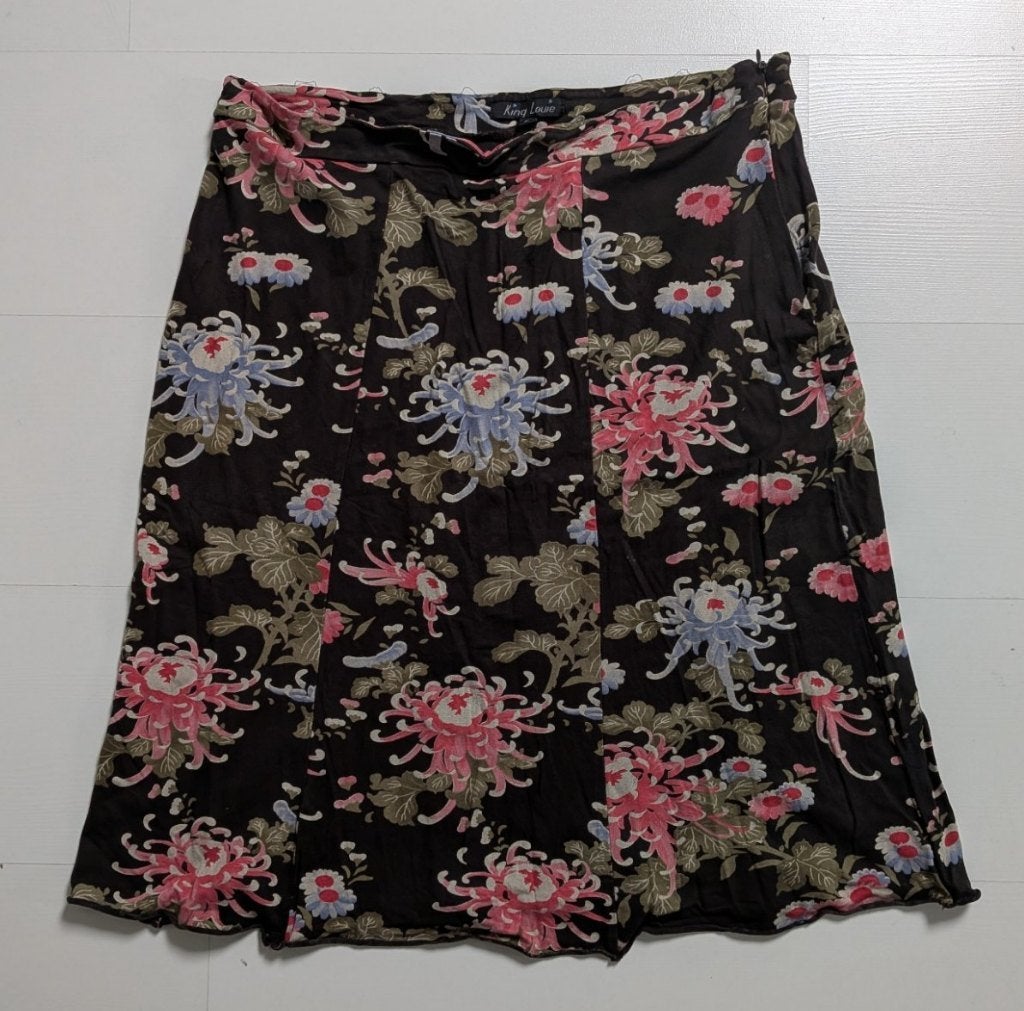 King Louie bruine zomerrok maat L valt als XL, Kleding | Dames, Rokken, Bruin, Maat 42/44 (L), Ophalen of Verzenden, Knielengte