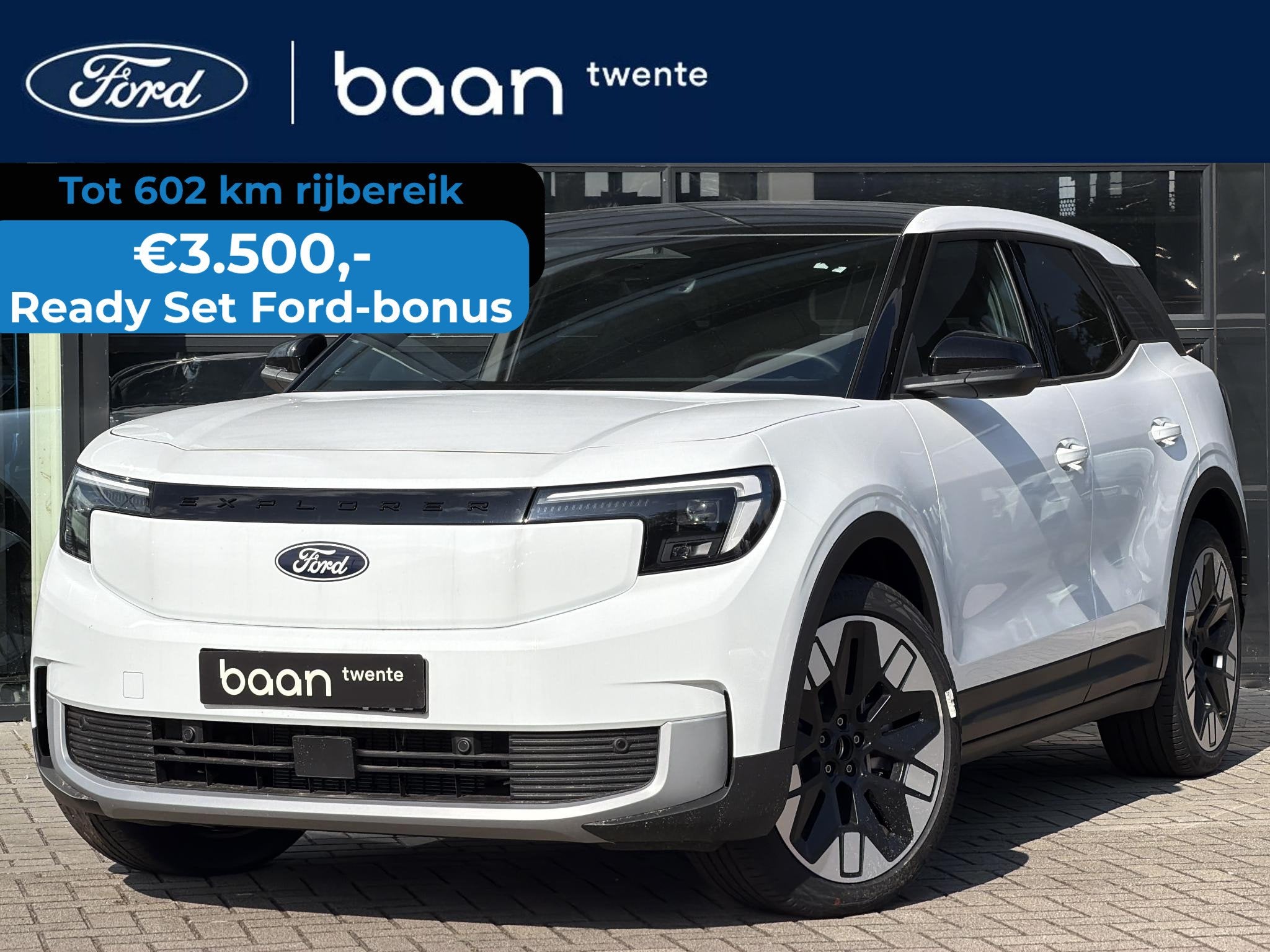 Ford Explorer Premium Extended Range RWD 79 kWh | 21 Inch |, Auto's, 12 maanden, Zwart, Explorer, Wit