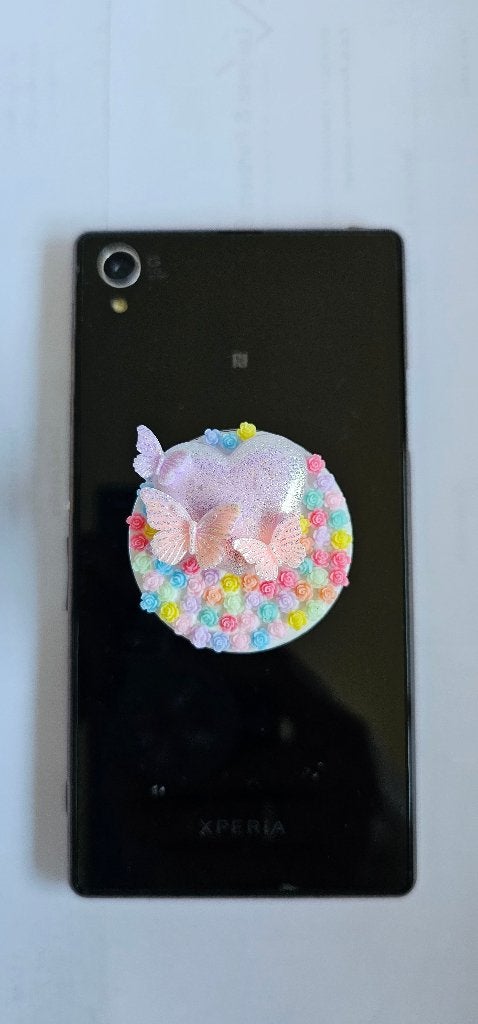 Glow in the dark hart popsocket met vlinders, Ophalen of Verzenden, Nieuw, Telefoonhanger of Accessoire, Universeel