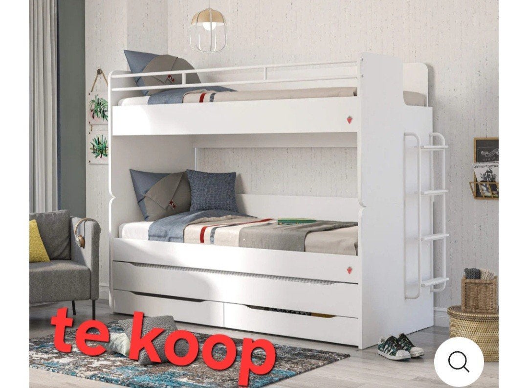cilek world Stapelbed met uitschuifbaar bed en opberglades, Ophalen, 90 cm, Eenpersoons, Minder dan 160 cm