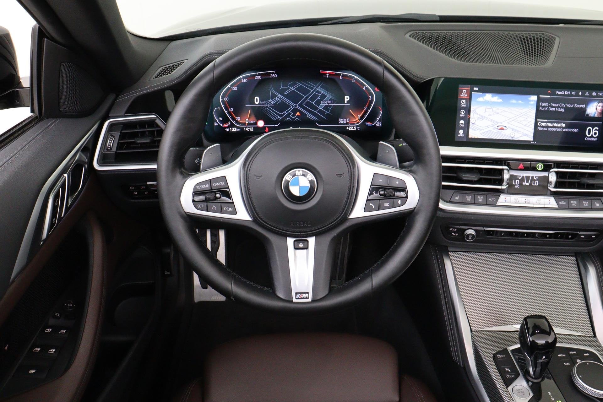 BMW 4-SERIE CABRIO 420I HIGH EXECUTIVE -M-SPORT|SHADOW.LINE|, Achterwielaandrijving, Gebruikt, 4 stoelen, Alcantara