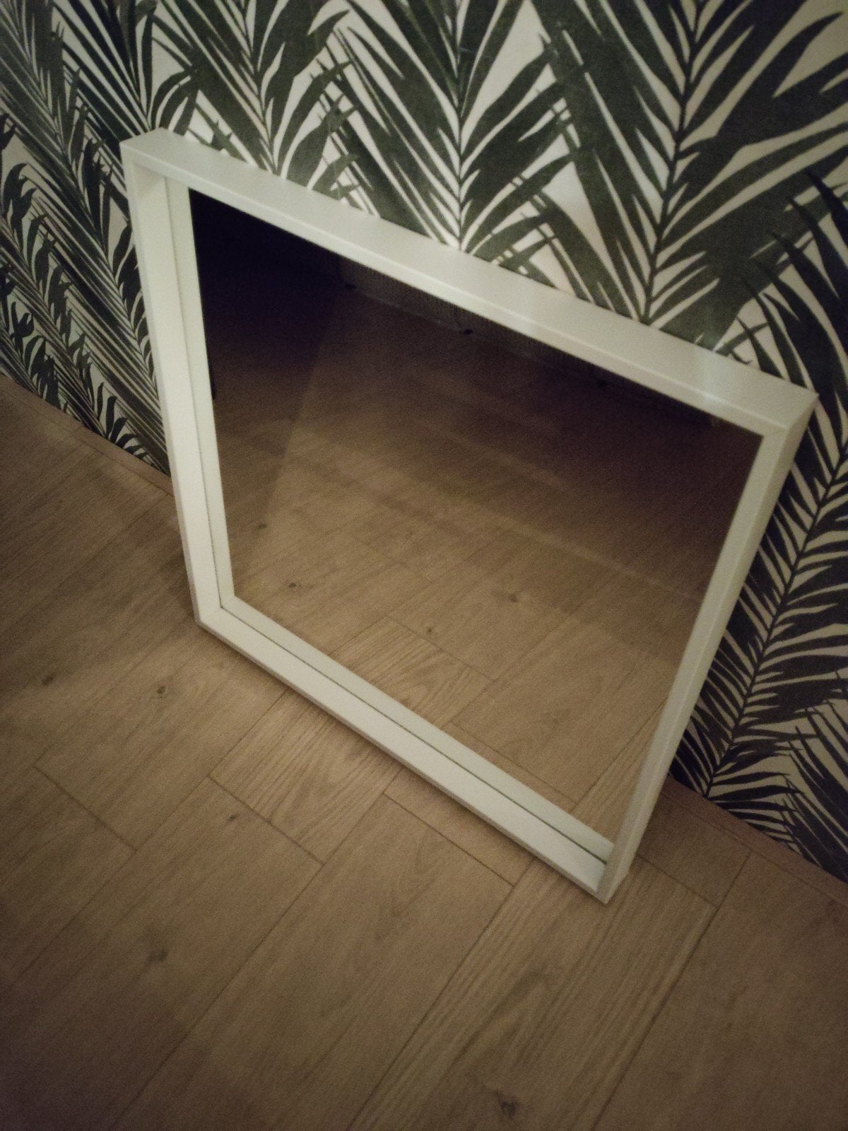 IKEA NISSEDAL Spiegel - Wit, vierkant, Huis en Inrichting, Ophalen, Vierkant, Zo goed als nieuw, Minder dan 100 cm