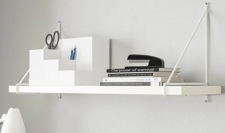Nieuwe witte plank met plankdragers 80x20cm IKEA bergshult, Huis en Inrichting, Woonaccessoires | Wandplanken en Boekenplanken