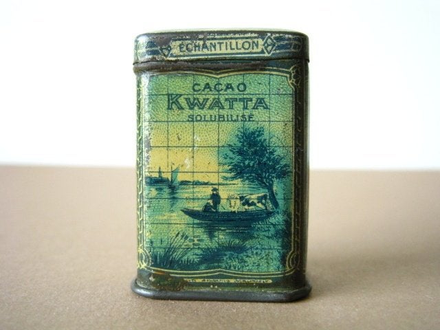 Kwatta cacao monster blik Holland ca 1910, Verzamelen, Blikken, Ophalen of Verzenden, Gebruikt, Overige