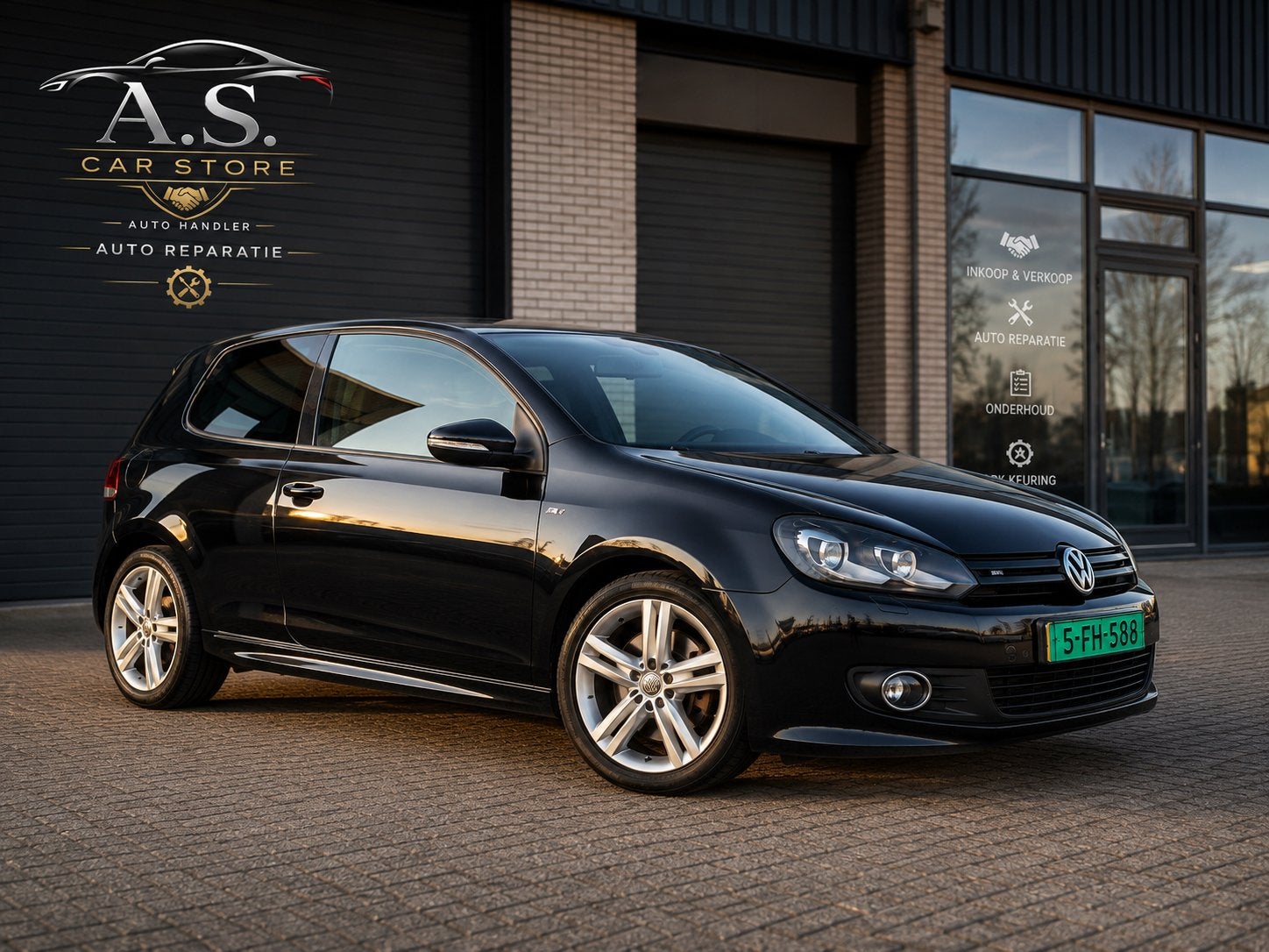 Volkswagen Golf R Line  1.4 TSI 123 PK 2012 Zwart NIUWE APK, Stof, Zwart, 4 cilinders, Bedrijf