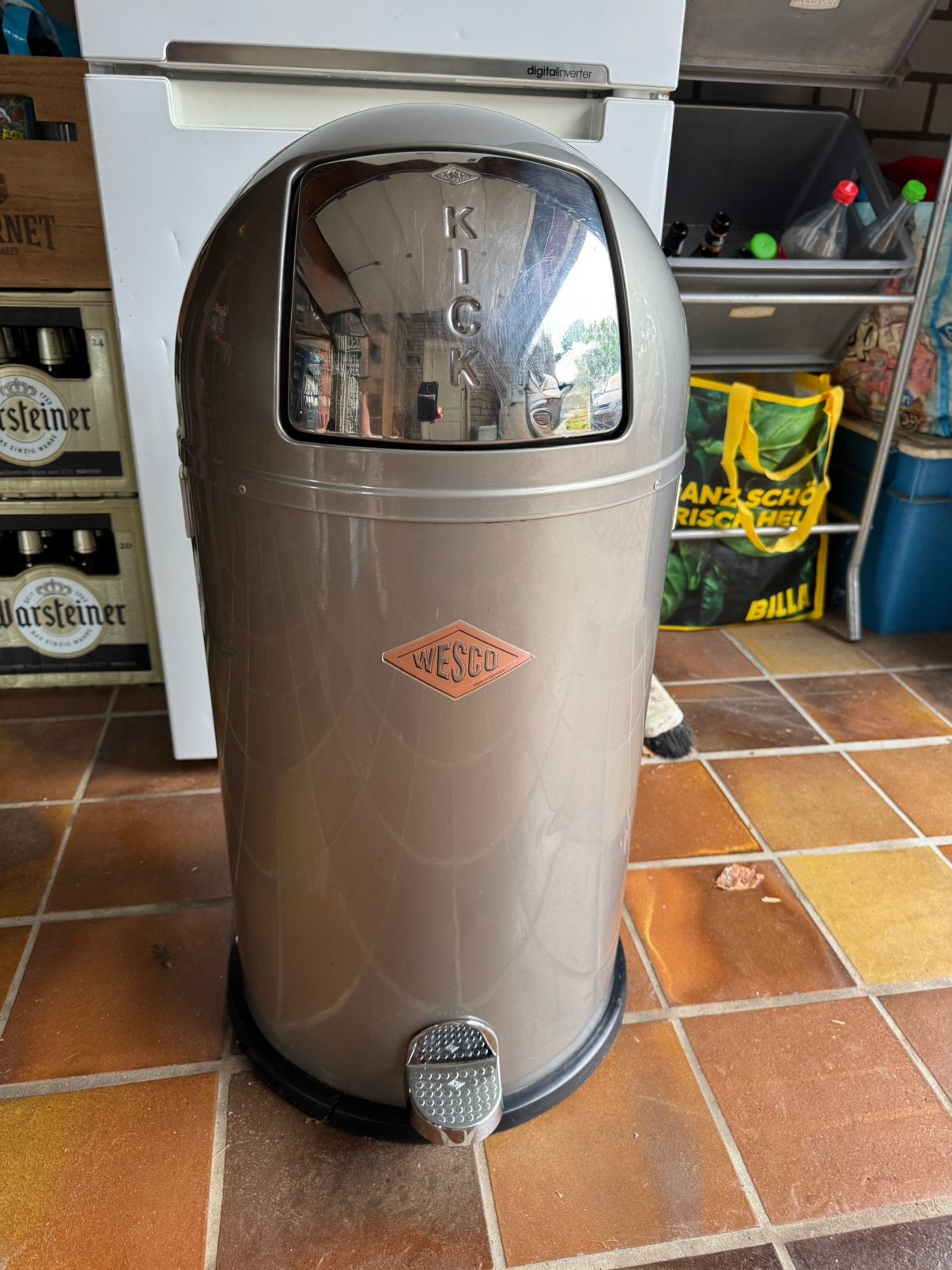 Wesco Kickboy grafiet 40L, Ophalen, Met pedaal, 40 liter of meer, Zo goed als nieuw