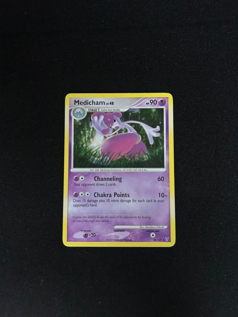 Pokémon kaart Medicham 34/147, Ophalen of Verzenden, Zo goed als nieuw, Losse kaart