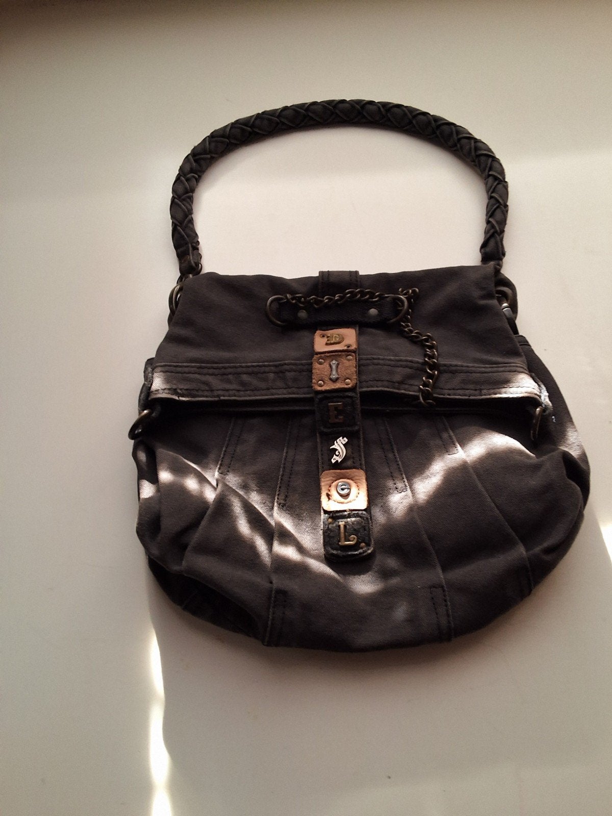 Diesel Vintage Denim Tas Grijs, Ophalen of Verzenden, Gebruikt, Grijs, Handtas